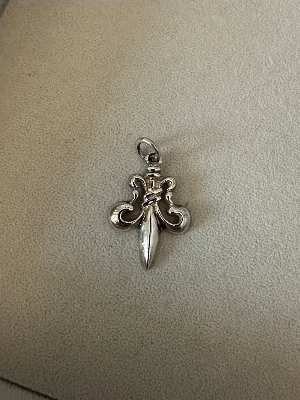 Silver Fleur-de-Lis Dagger Pendant